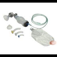 18867-INSUFFLATEUR DE REANIMATION NOUVEAU NE EN SILICONE TRANSLUCIDE 240 ml AVEC RESERVOIR D OXYGENE 600 ml